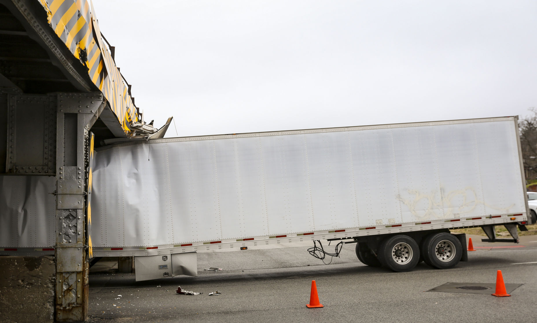 Harrison Street bridge claims another truck